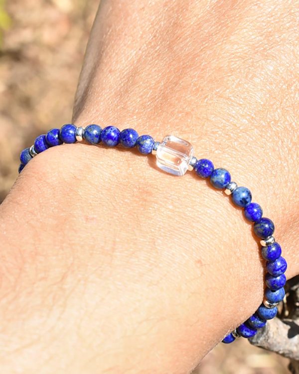 lapis lazuli 4 mm bracelet pierres