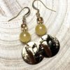boucles d'oreilles lumi plaqué or calcite quartz