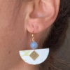 Boucles d'oreilles "Citrine & Lapis lazuli" | Papier japonais – Image 12