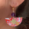 Boucles d'oreilles "Citrine & Lapis lazuli" | Papier japonais – Image 9