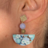 Boucles d'oreilles "Citrine & Lapis lazuli" | Papier japonais – Image 7