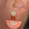 Boucles d'oreilles "Citrine & Lapis lazuli" | Papier japonais – Image 6