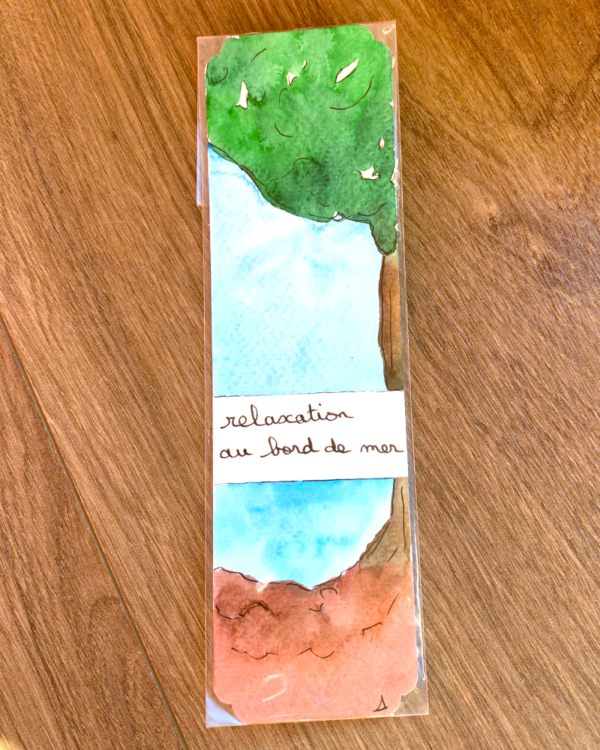 Marque-page "relaxation au bord de mer" | aquarelle originale