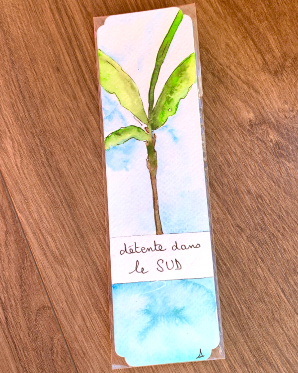 Marque-page "détente dans le Sud" | aquarelle originale