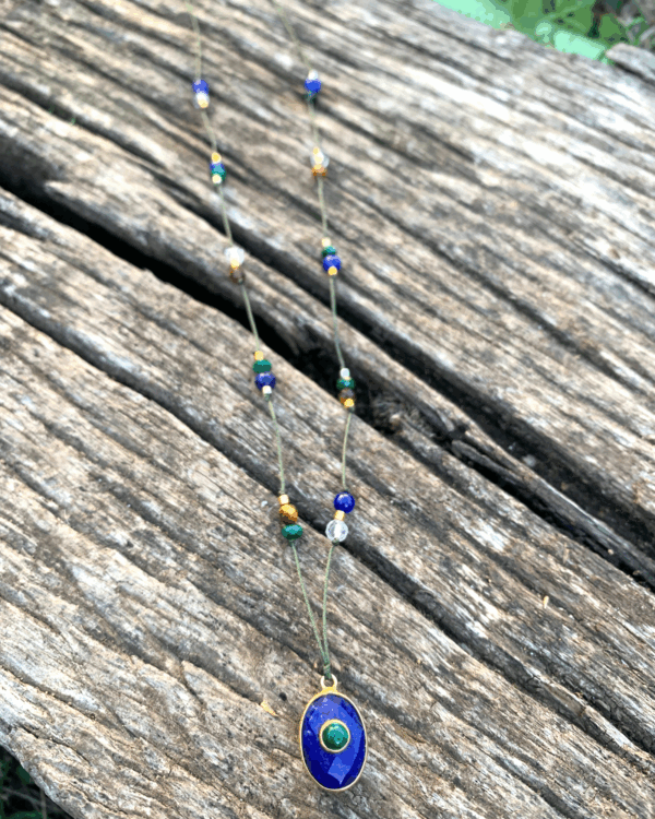 Lapis lazuli & Malachite | Collier Tibétain – Image 2